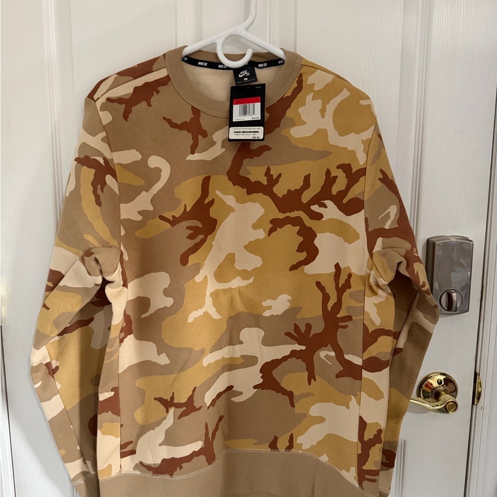 Nike Men's Desert Camo Crewneck Sweater - Tan, Brown, Cream